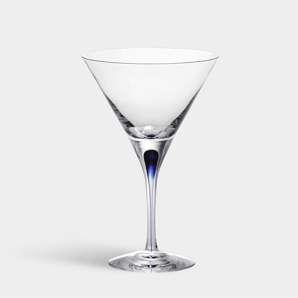 NEW - 4 Orrefors Intermezzo Blue Martini Glass